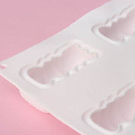 Form for mousse desserts and baking are “Love”, 29.5 × 17 × 3.5 cm, 6 cells (8 × 5 cm), white color-4