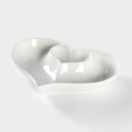 Ceramic dish with sauce "Heart", 28 × 22 × 4 cm, white color-2
