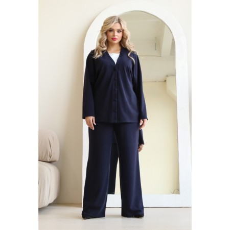 Female costume: cardigan, trousers, size 48, black color