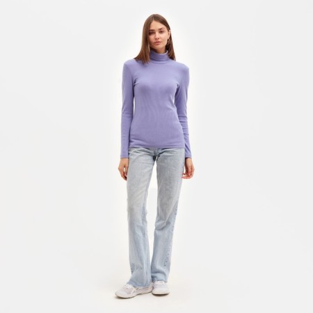 Women's turtleneck Minaku: Basic Line, lilac color, size 44-5