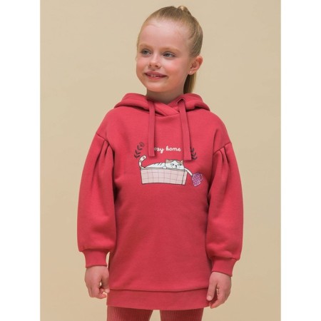 Sweatshirt for girls, height 104 cm, red color-3
