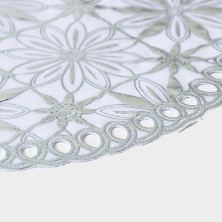 A set of lapeling lapels “Leaves”, D = 30 cm, 4 pcs, PVC, Silver color-2