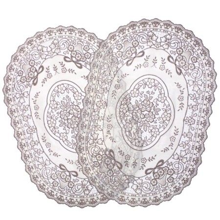 Openwork napkin Grace, oval 30 x 45 cm, beige color-3