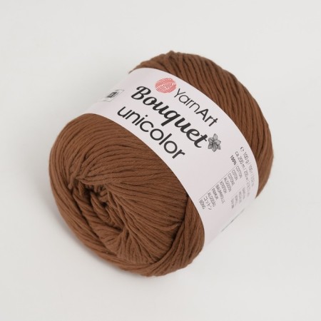 Yarn "Bouquet Unicolor" 100% cotton 200m/100g (3207 chocolate)-1