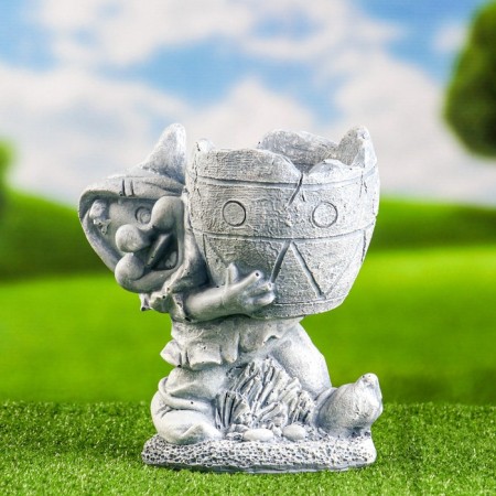 Garden Figure "Dwarf with Kashpo" Stone, 25x24cm-2