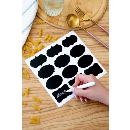 The stickers are waterproof, a set of sheets is 5 pcs., Cretaceous marker, size 1 stickers - 60 × 40 mm-1