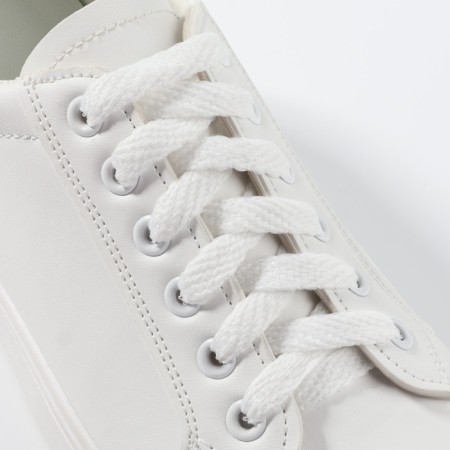 Shoe shoes, flat, 8 mm, 70 cm, packing 25 pieces, white color