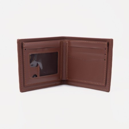 Male purse without a fastener, department for bills, for maps, color light brown-2