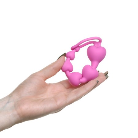 Анальные шарики Оки-Чпоки, Soft touch silicone, d= 11-32 мм, h= 140 мм, розовый-1