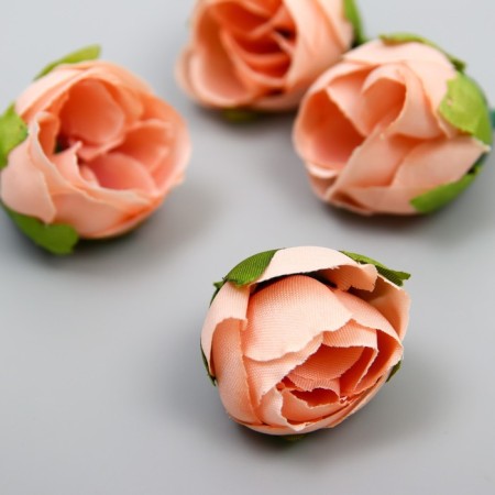 Budon on the leg for decoration "Rose Pionoid bud" Cream 2.5x3 cm
