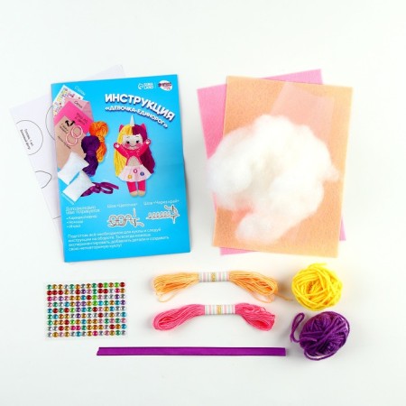 Set for creating a doll from the felt "Sorceress" with a filler-1