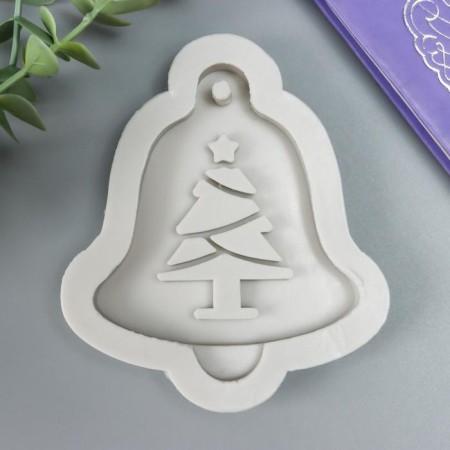Mold Silicon "Bell with Christmas tree" 11x9x1.5 cm