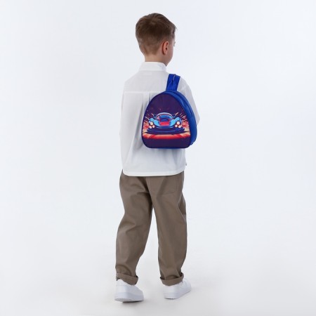 Children's backpack on the zipper "chosen", the color is blue-7