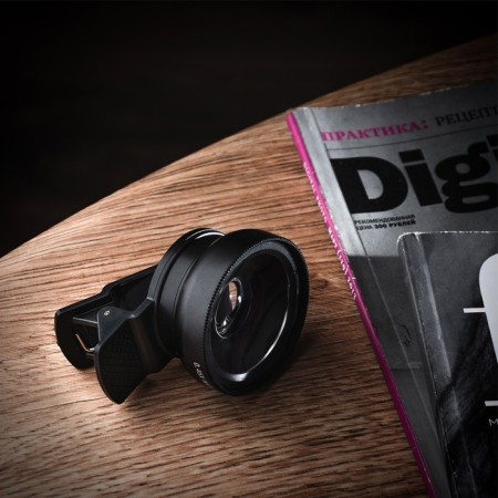 A wide-angle macro lenses for a phone 2 in 1, 0.45x, 37 mm, black-2