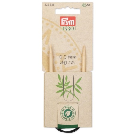 Circular knitting needles, bamboo, 5.0 mm/40cm, 1 pc