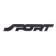 Sport sticker, metal, 14 × 2 cm, black