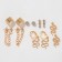 Earrings set 6 pairs "trend" snakes, color gold