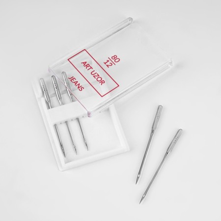 Needles for household sewing machines, for denim fabrics, No. 80/12, 5 pcs-1