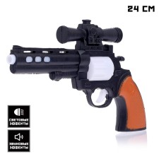 The “Revolver” pistol, light and sound effects, works from batteries, the color of mix