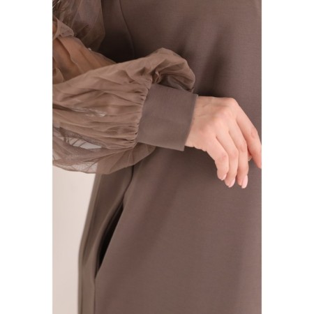 Women's dress, size 46, beige color-10