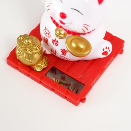Plastic Plastic "White Mani-Neko with an ingot of Yamba" 8x8x8.5 cm-8