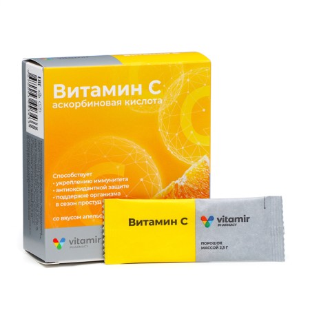 Vitamin C "Vitamir" with an orange taste, 20 stic-packets