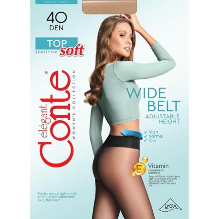 Female tights Conte Elegant Top Soft, 40 DEN, size 4, color MOCCA-3