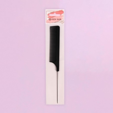Comb with a metal tail, 20 × 2.5 cm, black color-3