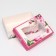 The box is folding, with the window "Spring peonies" 21 x 15 x 7 cm