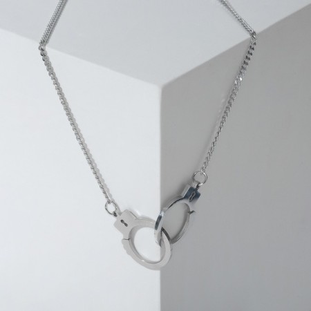 Handcuff "handcuffs" style, color silver, 70 cm