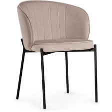 Stool on a metal frame Neil metal/velor, black/latte 58x54x80 cm