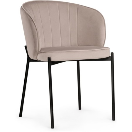 Stool on a metal frame Neil metal/velor, black/latte 58x54x80 cm
