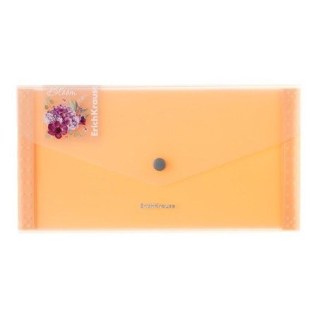 Folder-convert on a 260 x 132 mm button (Travel), 550 μm, Erichkrause "Matt Pastel Bloom", with an extension, 4 compartments, translucent, embossing "sand", mix-3