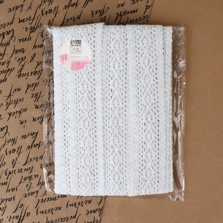 Knitted lace, 45 mm × 10 ± 1 m, white color-3