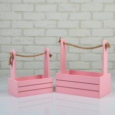 A set of wooden pots 2 in 1 (25 × 15 × 30; 21 × 12 × 23 cm) 