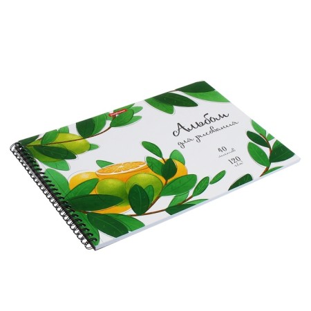 Album for drawing A4, 40 sheets on a spiral, Erichkrause Juicy Fruits, density 120 g/m2, microphorace for separation-1