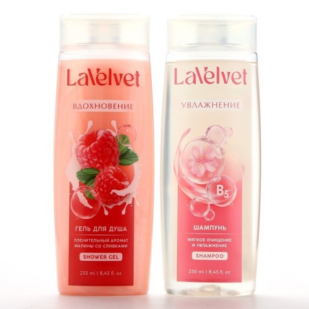 Shampoo and shower gel, 2 x 250 ml, gift set of cosmetics, Lavelvet-1