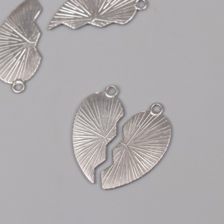 Decor for creativity metal, enamel "Fish in love" set 2 pcs 3x2.8 cm-2