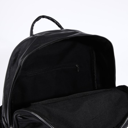 Women's backpack made of artificial leather with lightning, 1 pocket, black color-5