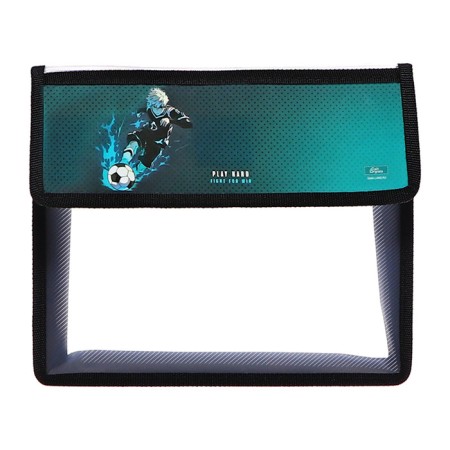 A5 notebook folder (230 x 190 x 50 mm), with Velcro valve, plastic/textiles, calligrata, "anime football"-2