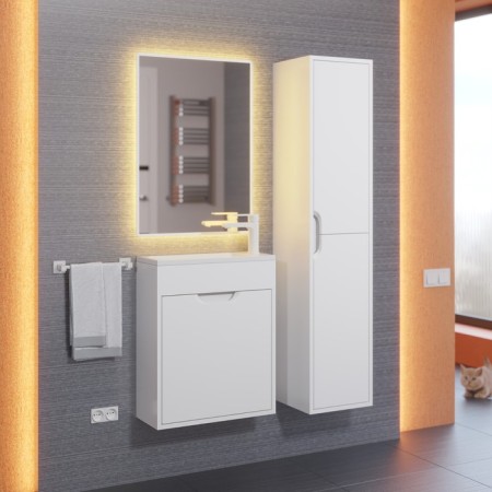 Tumbling under the Uperwood Modul sink, 50 cm, suspended, matte, white-5