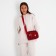 Bag Cross-Bodi with a zipper, red color