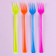 Plastic forks, in a set 12 pieces, color mix