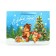 Laminated horizontal “animals near the Christmas tree”, L 40 x 31 x 11.5 cm, New Year