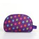 Road cosmetic bag on a zipper, with a handle, purple color
