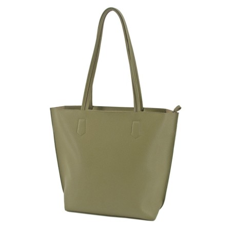 Female bag, artificial leather, olive 30x11x35 cm