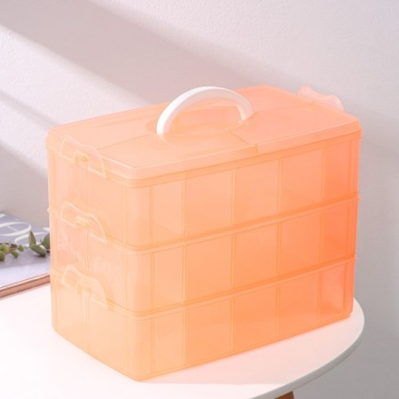 Organizer for storage is plastic, 3 tiers, 30 cells, 32 × 18 × 24 cm, blue color-6