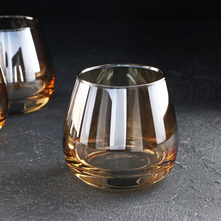 A set of low glass glasses "Golden Honey", 300 ml, 4 pcs-1