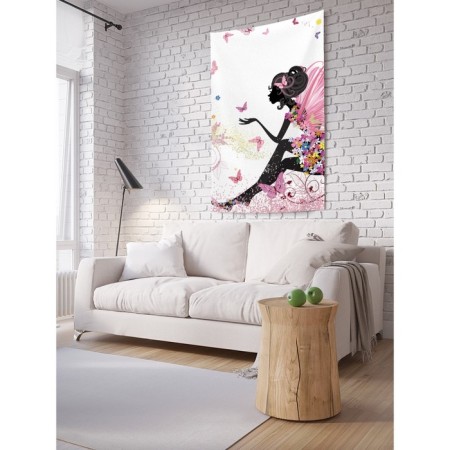 Decorative panel with photo printing "Fairy in a flower dress", vertical, size 100x150 cm