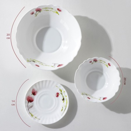 Service table shares "Tender poppies", 37 items, glass ceramics-2